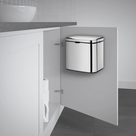 FK669 Smedbo Outline Lite 3 Litre Wall Mounted Polished Bin Door Mounted Fitment