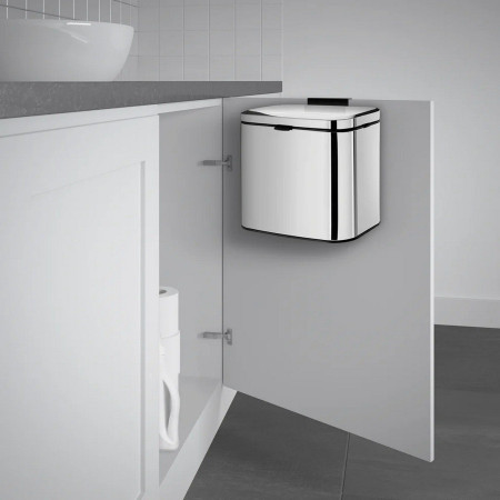 FK669 Smedbo Outline Lite 3 Litre Wall Mounted Polished Bin Door Hanging Fitment