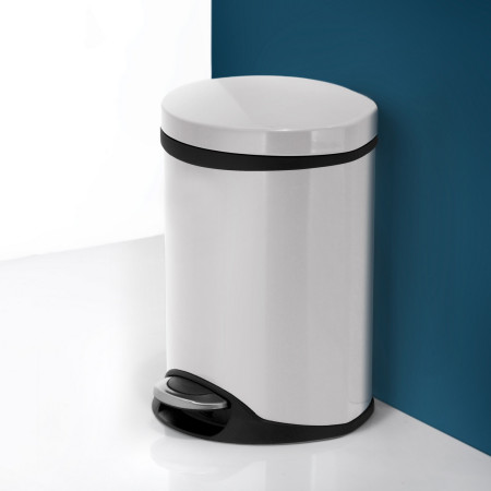 FK662 Smedbo Outline Lite 6L Soft Close White Pedal Bin Room Setting