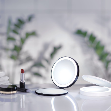 FB627 Smedbo Outline Lite Black LED Travel Mirror Lifestyle