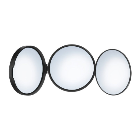 FB623 Smedbo Outline Lite Black Three-Sided Travel Mirror (1)