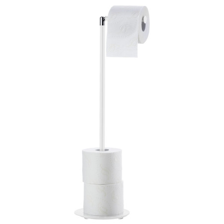FX635 Smedbo Outline Lite Round White Spare Toilet Roll Holder with Paper Rolls