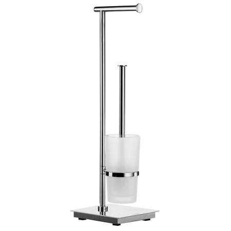 Smedbo Outline Lite Square Freestanding Toilet Roll Holder and Toilet Brush