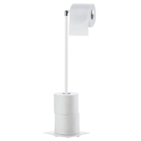 FX636 Smedbo Outline Lite Square White Spare Toilet Roll Holder with Paper Rolls