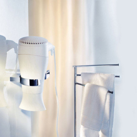 FK604 Smedbo Outline Lite Triple Towel Rail with Hairdryer Holder