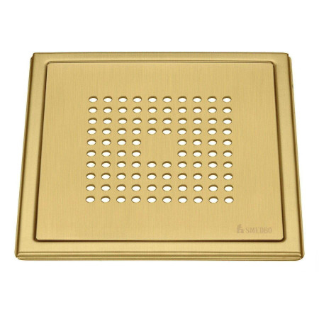 Smedbo Outline Square Brushed Brass Floor Grating