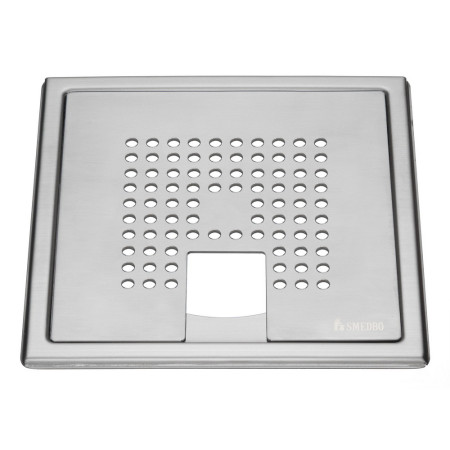 FS503 Smedbo Outline Square Brushed Stainless Steel Floor Grating for Tub