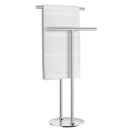 FK616 Smedbo Outline Stainless Steel Freestanding Double Towel Rail with a Towel