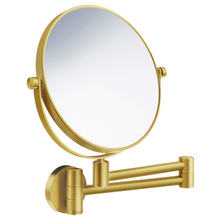 Smedbo Outline Wall Mounted Brushed Brass Shaving and Make Up Mirror
