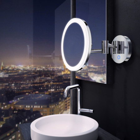 FK485EP Smedbo Outline Wall Mounted Chrome Mirror with LED Technology Lifestyle