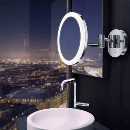 FK485EP Smedbo Outline Wall Mounted Chrome Mirror with LED Technology (2)