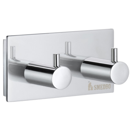 Smedbo Pool Double Towel Hook Polished Chrome