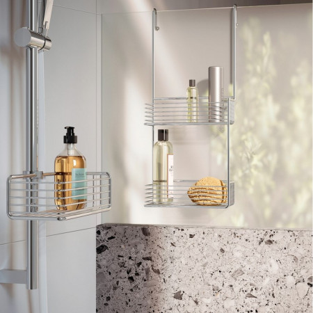 DK1141 Smedbo Sideline 596mm Double Hanging Shower Basket Polished Chrome Lifestyle