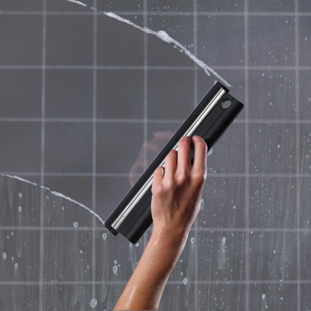 DK2130 Smedbo Sideline ABS Shower Squeegee With Easy Grip Handle Black Lifestyle