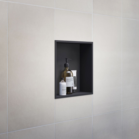 DB5022 Smedbo Sideline Black 300 x 300mm Shower and Bathroom Wall Niche Lifestyle
