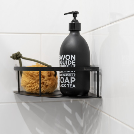 DB3031 Smedbo Sideline Black Corner Shower Basket Lifestyle