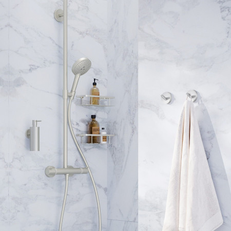 D3001N Smedbo Sideline Brushed Nickel Shower Basket Lifestyle