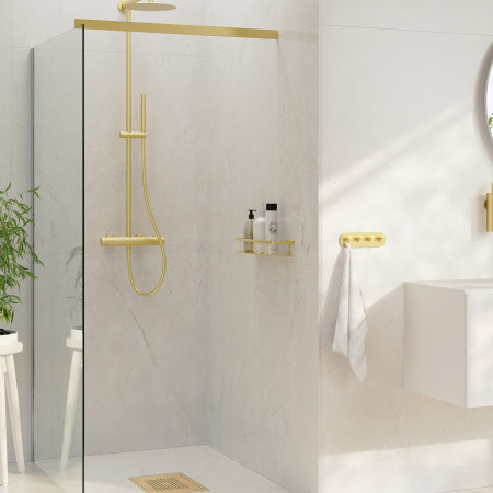 DV3001S Smedbo Sideline Design Brushed Brass Shower Basket Lifestyle