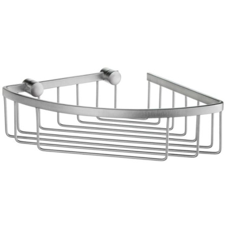 Smedbo Sideline Design Brushed Chrome Corner Shower Basket