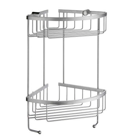 Smedbo Sideline Design Corner Double Soap Basket Brushed Chrome