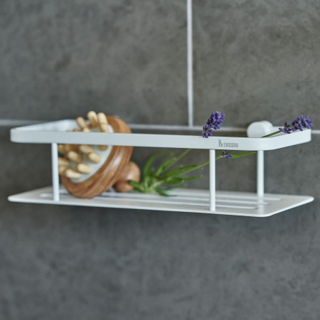 DX3001 Smedbo Sideline Design Matt White Shower Basket Lifestyle