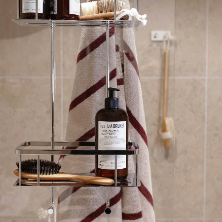 DK3041 Smedbo Sideline Double Hanging Shower Basket Polished Chrome Bathroom Setting