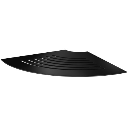 Smedbo Sideline Grout Line Black Corner Shelf with Lines
