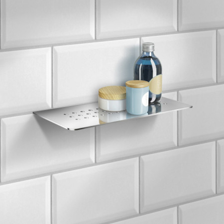 DK3061 Smedbo Sideline Grout Line Stainless Steel Rectangular Shelf Lifestyle