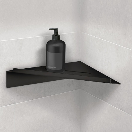 DB4111 Smedbo Sideline Self Adhesive Black Corner Shower Shelf Lifestyle