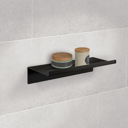 DB4100 Smedbo Sideline Self Adhesive Black Shower Shelf Lifestyle