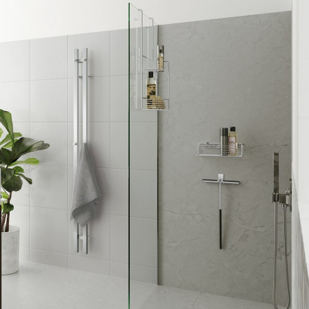 DK1101 Smedbo Sideline Shower Basket Polished Chrome Lifestyle