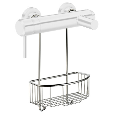 DK1048 Smedbo Sideline Shower Mixer Basket Polished Chrome Installed on Bar Valve