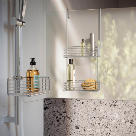 DK1106 Smedbo Sideline Shower Riser Rail Basket Polished Chrome Lifestyle