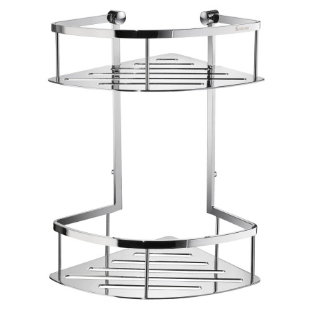 Smedbo Sideline Wall Mounted Corner Double Shower Basket