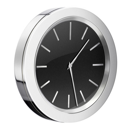 YK380 Smedbo Time Chrome and Black 60mm Diameter Clock (1)