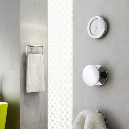 YX380 Smedbo Time Chrome and White 60mm Diameter Clock Lifestyle