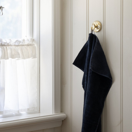 V255 Smedbo Villa Polished Brass 70mm Towel Hook Room Setting
