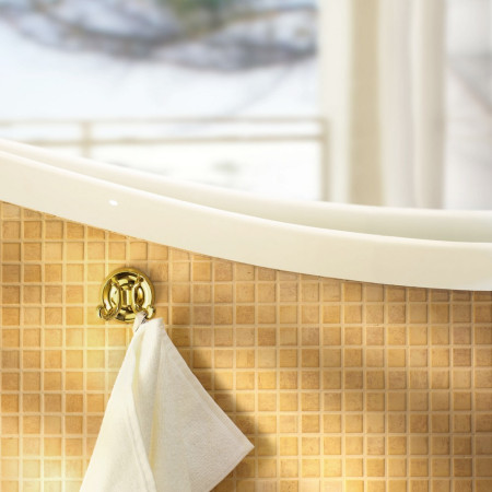 V256 Smedbo Villa Polished Brass Double Towel Hook (2)
