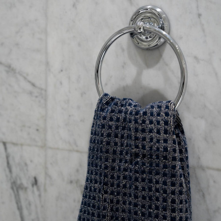 K244 Smedbo Villa Towel Ring Polished Chrome Bathroom Setting