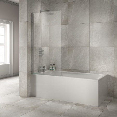 Vantara Screen8 1500 x 800mm Chrome Square Hinged Bath Screen