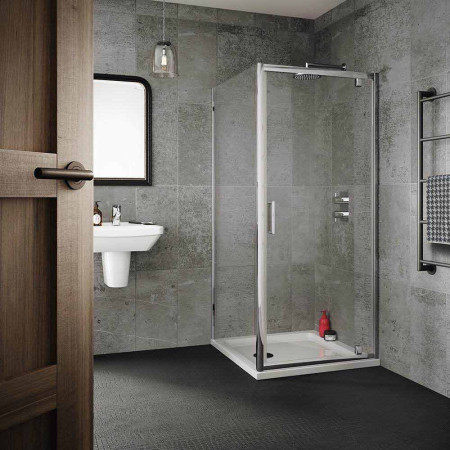 VAG6C20 Vantara 6 700mm Chrome Pivot Shower Door with Side Panel