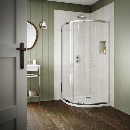 Vantara 6 800mm Single Door Chrome Quadrant Shower Enclosure