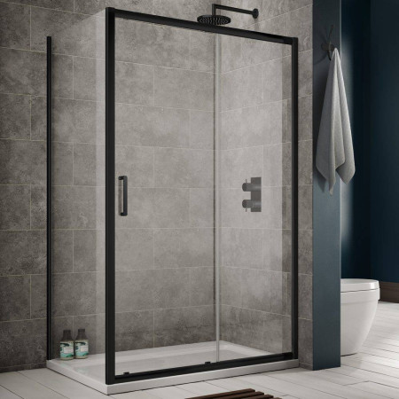 Vantara 8 1100mm Black Sliding Shower Door