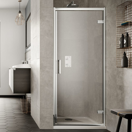 Vantara 8 760mm Chrome Hinged Shower Door