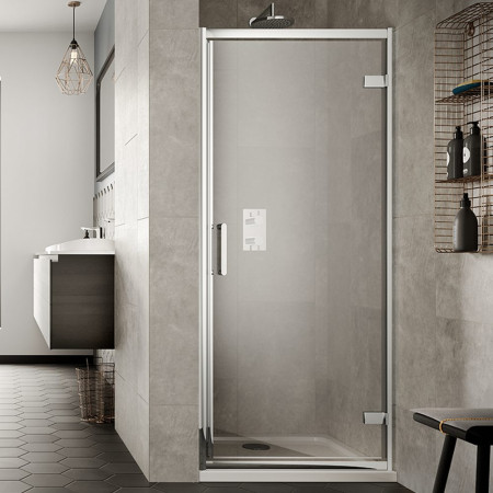 SOE22 Sommer 8 Chrome Hinged Shower Door (1)
