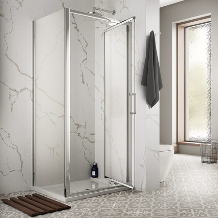 VAG8C43 Vantara 8 900mm Chrome Infold Shower Door Open Design