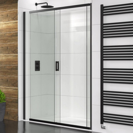 Vantara Thrive 1200mm Black Sliding Shower Door