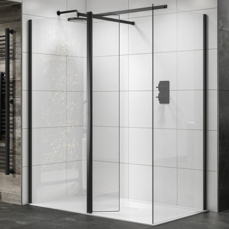 Vantara Thrive 900mm Black Wetroom Panel