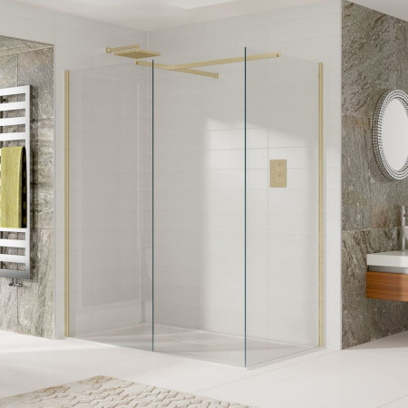 Vantara Thrive 700mm Brushed Brass Wetroom Panel