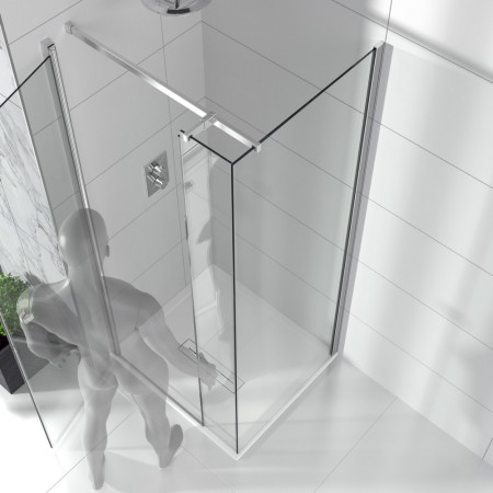 VATHV3C/VATHVGC Vantara Thrive 1200mm Chrome In Out Pivot Corner Shower Door Open Design